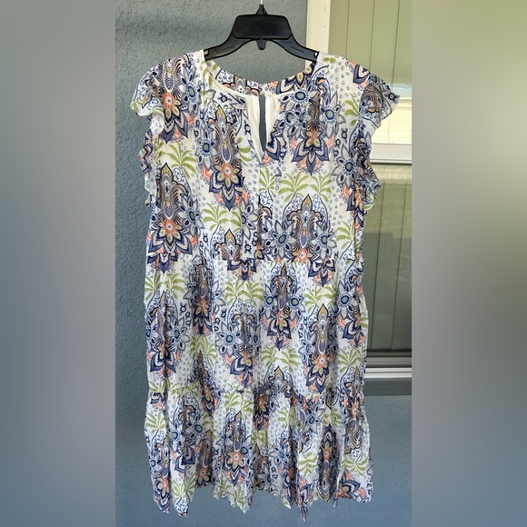 Hayden Los Angeles Dresses & Skirts - Hayden Los Angeles V-neck Flutter Sleeve Tiered Boho Paisley Babydoll Dress 1XL